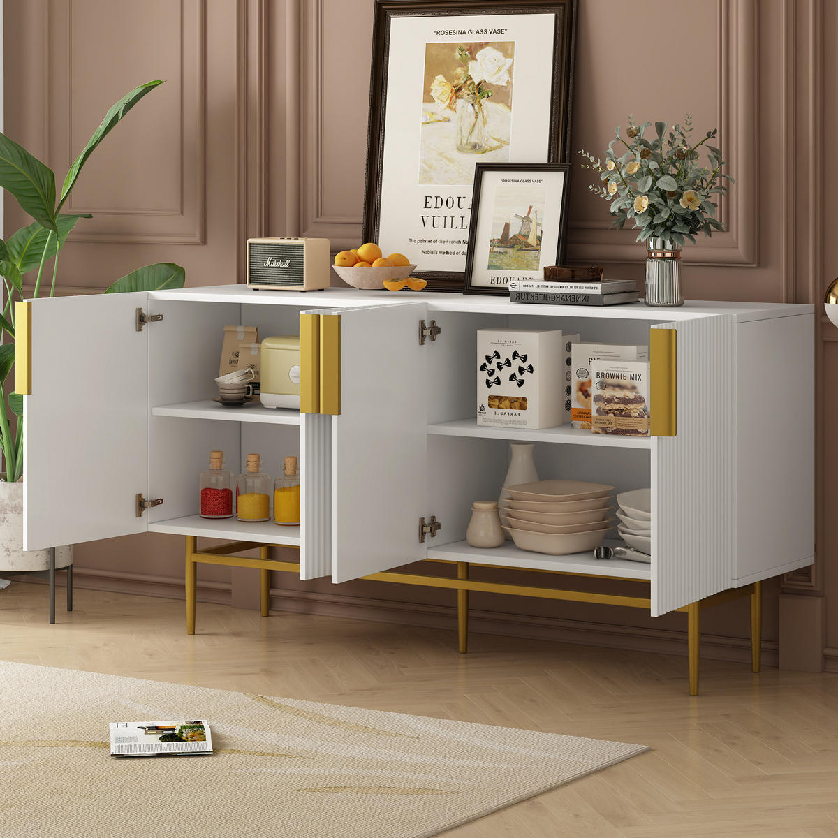 SIDEBOARD Weiß 153/41/80 cm - Weiß, Holzwerkstoff (40.5/80/152.5cm) - Urban Meuble