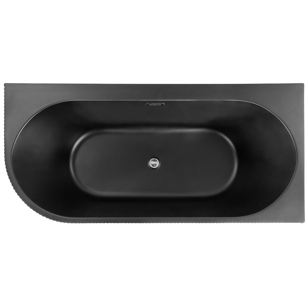 ECKBADEWANNE 80x170x60 cm schwarz Gocta - Schwarz, Kunststoff (80/60/170cm) - Beliani