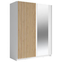SCHWEBETÜRENSCHRANK Dalia weiß - artisan eiche 150 / 63,5 / 198,5cm - Weiß/Braun, Holz/Holzwerkstoff (150/199/64cm) - Feldmann-Wohnen