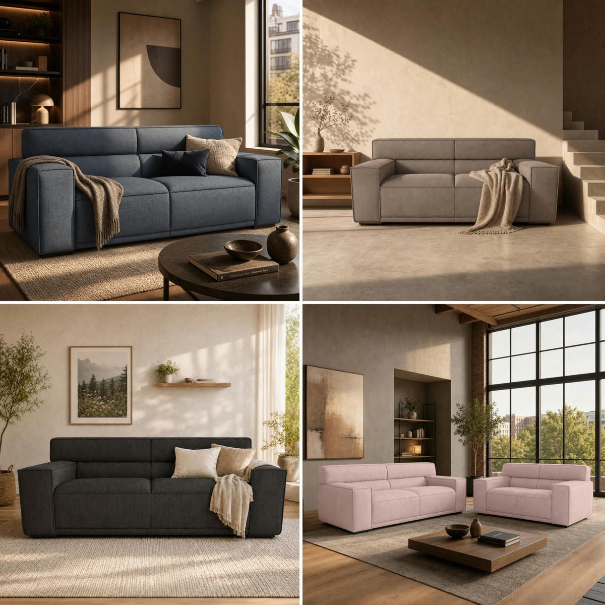 3-SITZER Umea Cord Türkis 204/106/78 cm - Dunkelgrau, Kunststoff/Textil (204/78/106cm) - foamnova