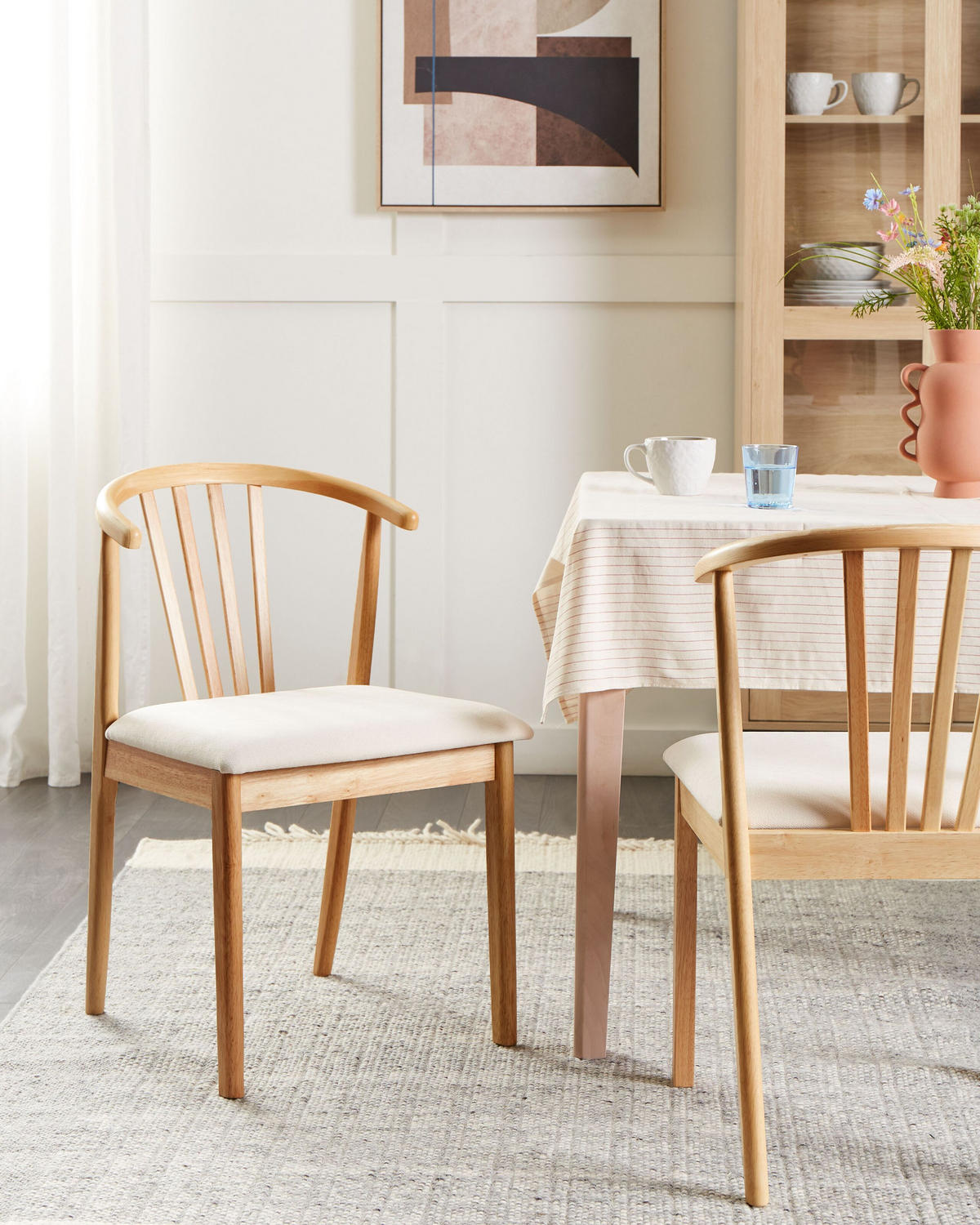 ESSZIMMERSTUHL 2er-Set Heller Holzfarbton Craig - Hellbraun/Beige, Holz (50/80/57cm) - Beliani