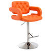 BARHOCKER Dubai, Gestell Metall in Chromoptik, Kunstleder Orange - Chromfarben/Orange, Kunststoff/Textil (52/100/55cm) - TPFLiving