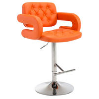 BARHOCKER Dubai, Gestell Metall in Chromoptik, Kunstleder Orange - Chromfarben/Orange, Kunststoff/Textil (52/100/55cm) - TPFLiving