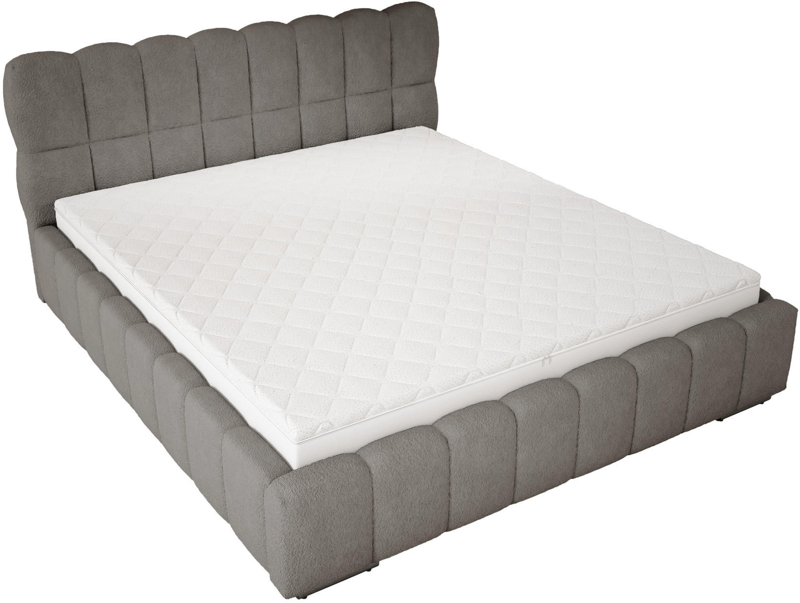 POLSTERBETT 200x200 cm Avilla mit Bettkasten, Lattenrost, Boucle, Dunkelgrau - Dunkelgrau, Holz/Textil (200/200cm) - Emporius