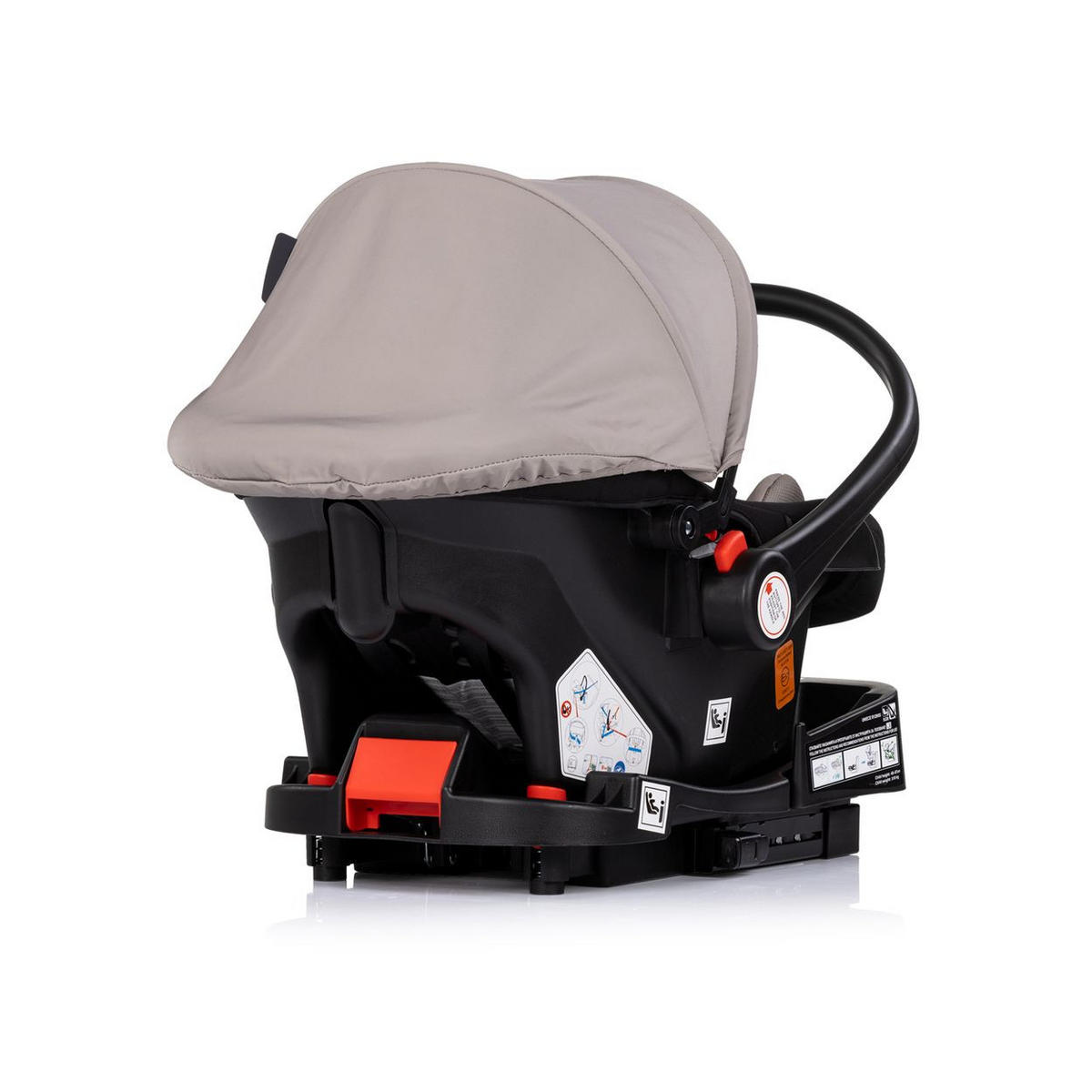 BABYSCHALE Amore i-Size Gr. 0+ braun (0 - 13 kg) Kissen Griff verstellbar - Schwarz, Kunststoff (40/56/62cm) - Chipolino