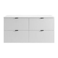 WASCHBECKENUNTERSCHRANK - 120 cm x 47 cm - holz - weiß Zevini - Weiß, Holz (120/60/47cm) - Vente-Unique