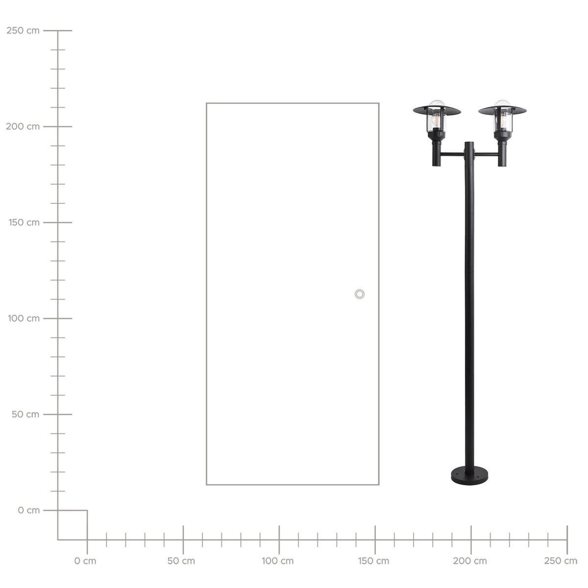AUSSENLATERNE Schwarz Tizu - Schwarz, Metall (25/57/200cm) - Beliani