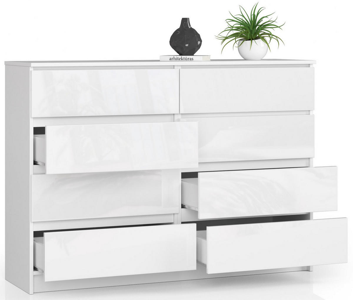 KOMMODE Weiß, Weiß Glanz 99/138/40 - Weiß, Holzwerkstoff (138/99/40cm) - RAUMHIRSCH FURNITURE