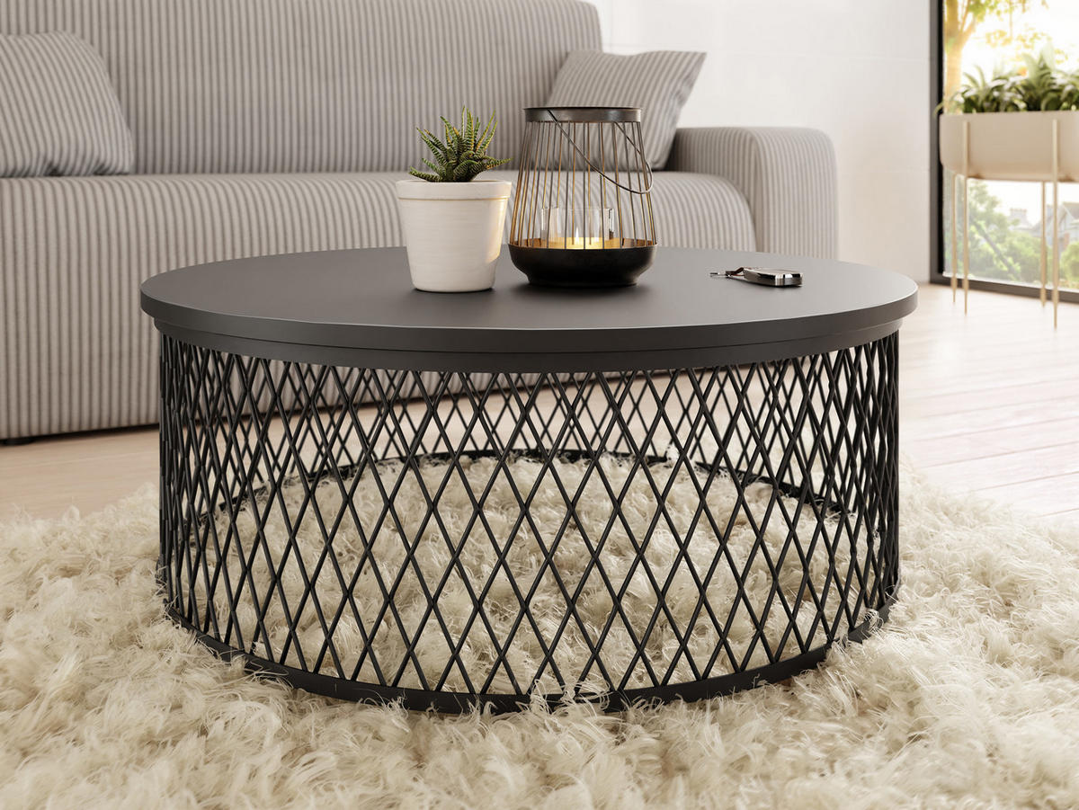 COUCHTISCH Meolte - Schwarz, Holzwerkstoff/Metall (75/75/30cm) - MIRJAN24