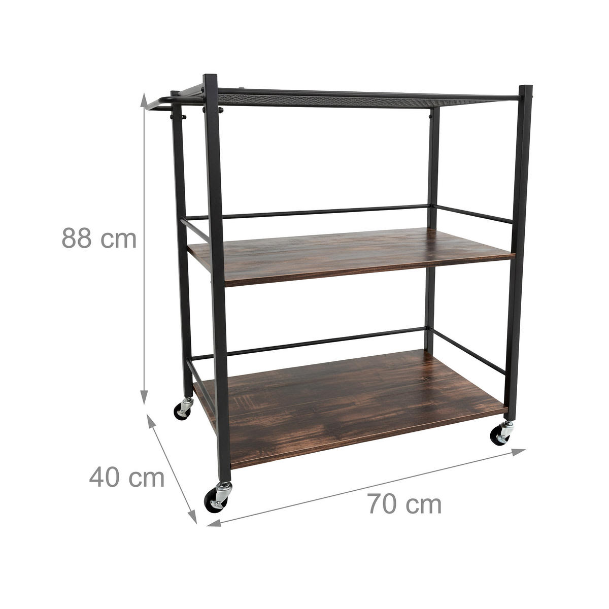 SERVIERWAGEN - Braun, Holzwerkstoff/Kunststoff (70/88/40cm) - Relaxdays