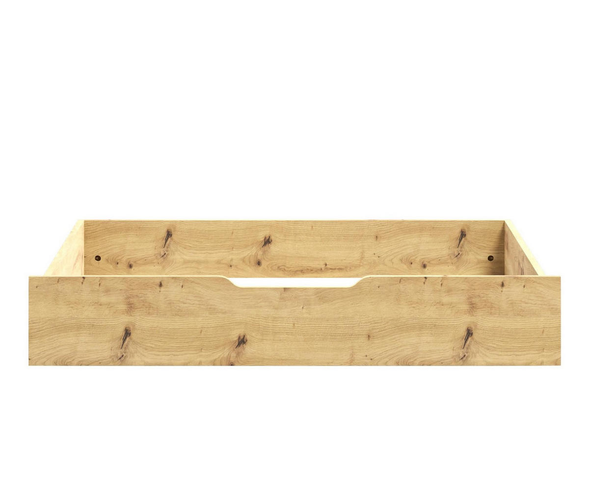 BETT Maxivo Artisan Eiche, mit hohem Kopfteil und Holzrahmen, Bettzeugbehälter - Eiche Artisan, Holzwerkstoff (160/200cm) - Bettso