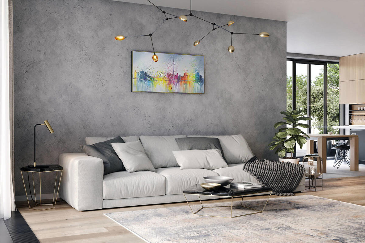 ACRYLBILD HANDGEMALT 120/60 cm - Grau, Holz/Textil (120/60cm) - KUNSTLOFT