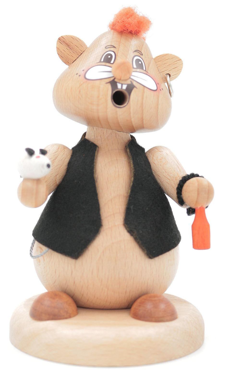 RAUCHFIGUR Hamster Punk 13 cm - Multicolor, Holz (8/13/0.1cm)