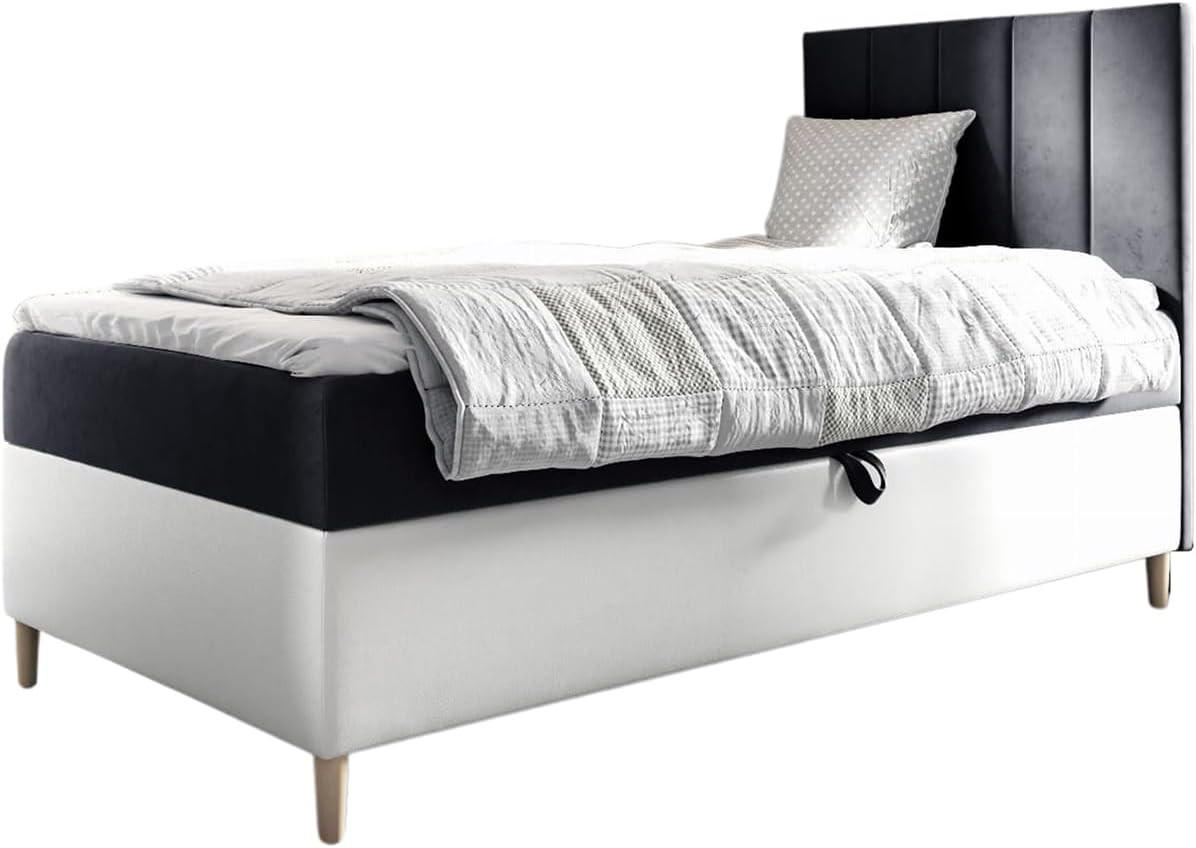 KINDERBETT MAYA 1 - Schwarz/Weiß, Holzwerkstoff (92/208cm) - Meblini