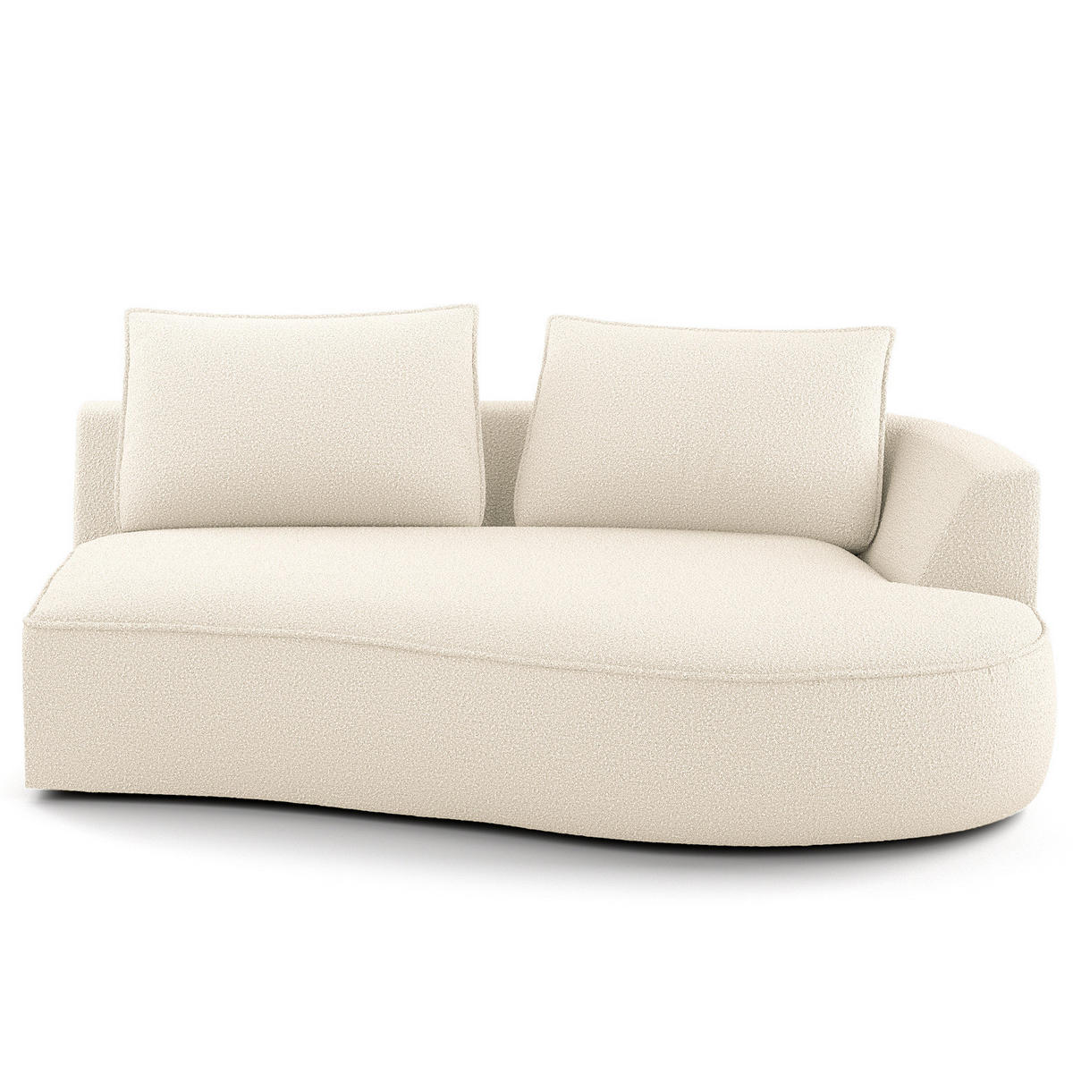 OTTOMANE - modular - Creme/Schwarz, Kunststoff/Textil (196/82/146cm) - home24