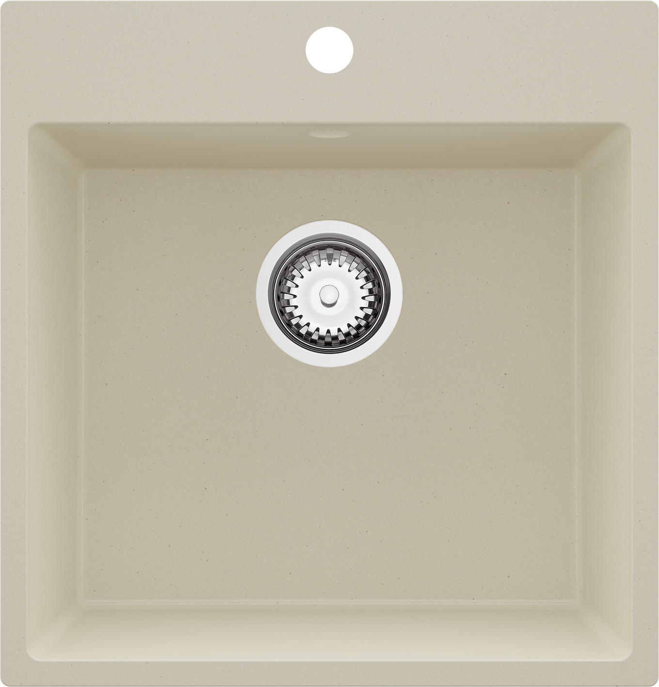 SPÜLBECKEN Riga, 2-er set Beige 48/50 cm 1 Becken + Ablauf-Set ab 50er Unterschrank - Chromfarben/Beige, Kunststoff (48/20/50cm) - Primagran