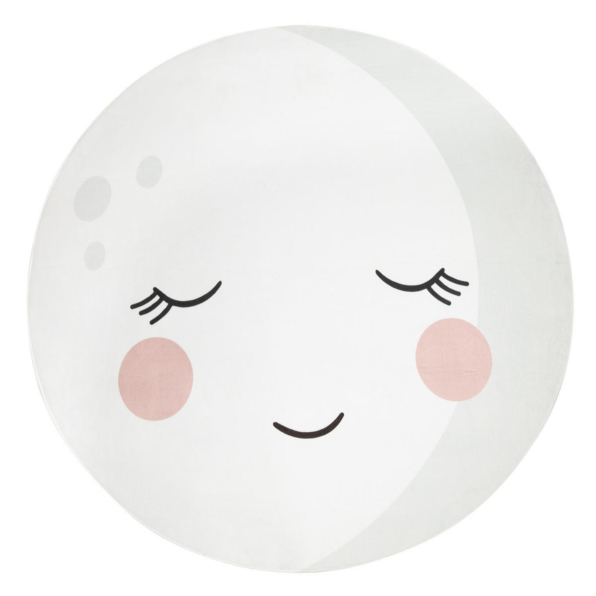 KINDERTEPPICH waschmaschinenwaschbar Mond Kinderzimmer schmutzabweisend Creme Rund 150D - Creme, Textil (150/150cm) - KADIMA DESIGN