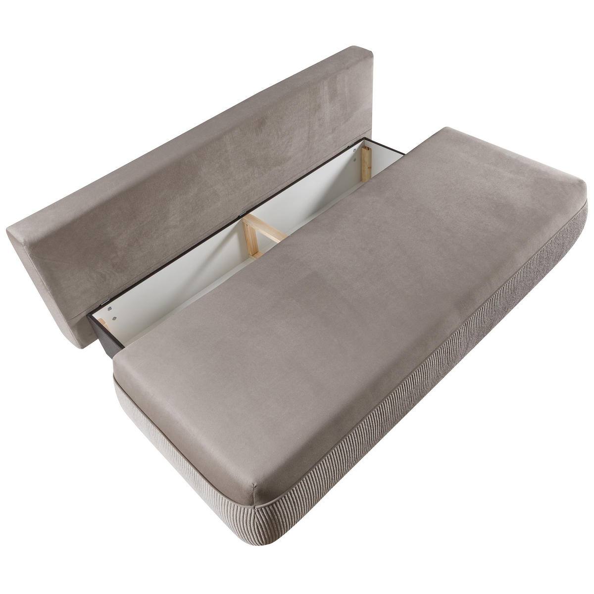 SCHLAFSOFA Aida 3-Sitzer mit Schlaffunktion, Braun - Braun, Textil (211/88/93cm) - Beautysofa