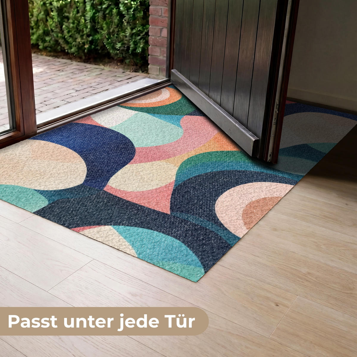 ROHOŽKA Abstraktní - modrá - růžová 120x80 cm - různobarevná, textil/umělá hmota (120/0.4cm) - MuchoWow