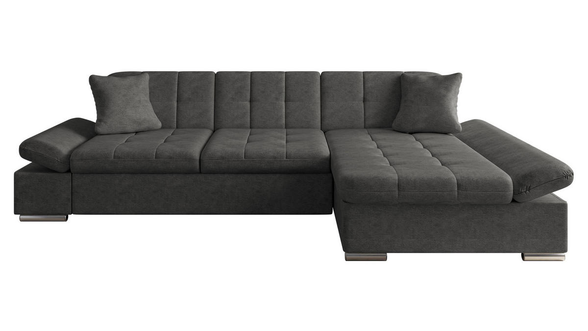 ECKSOFA Malwi, Seite: Rechts - Silberfarben/Grau, Holz/Textil (278/161cm) - MIRJAN24