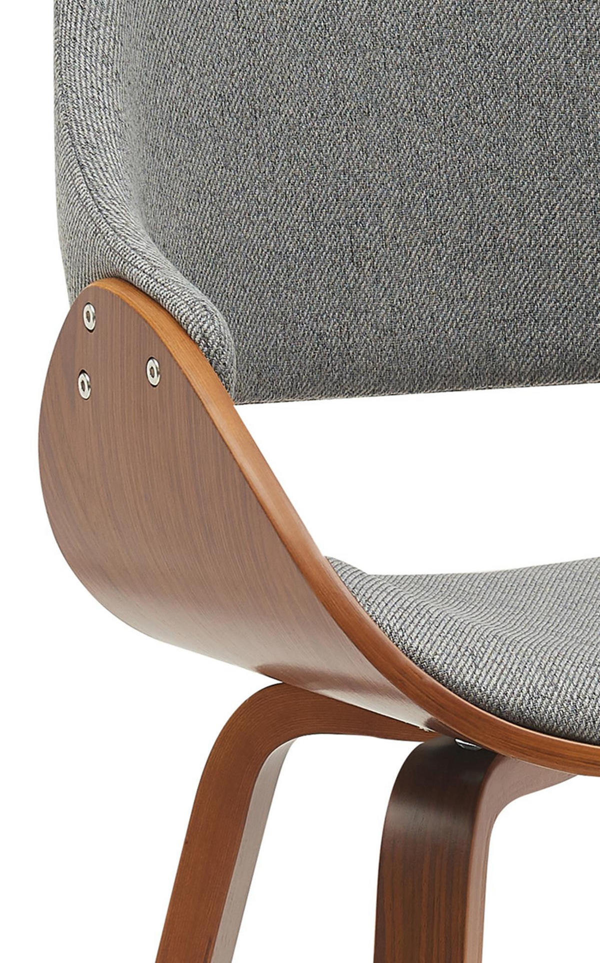 ESSZIMMERSTUHL Stoff walnuss/dunkelgrau - Dunkelgrau/Walnussfarben, Holz/Textil (52/86/54cm) - CLP