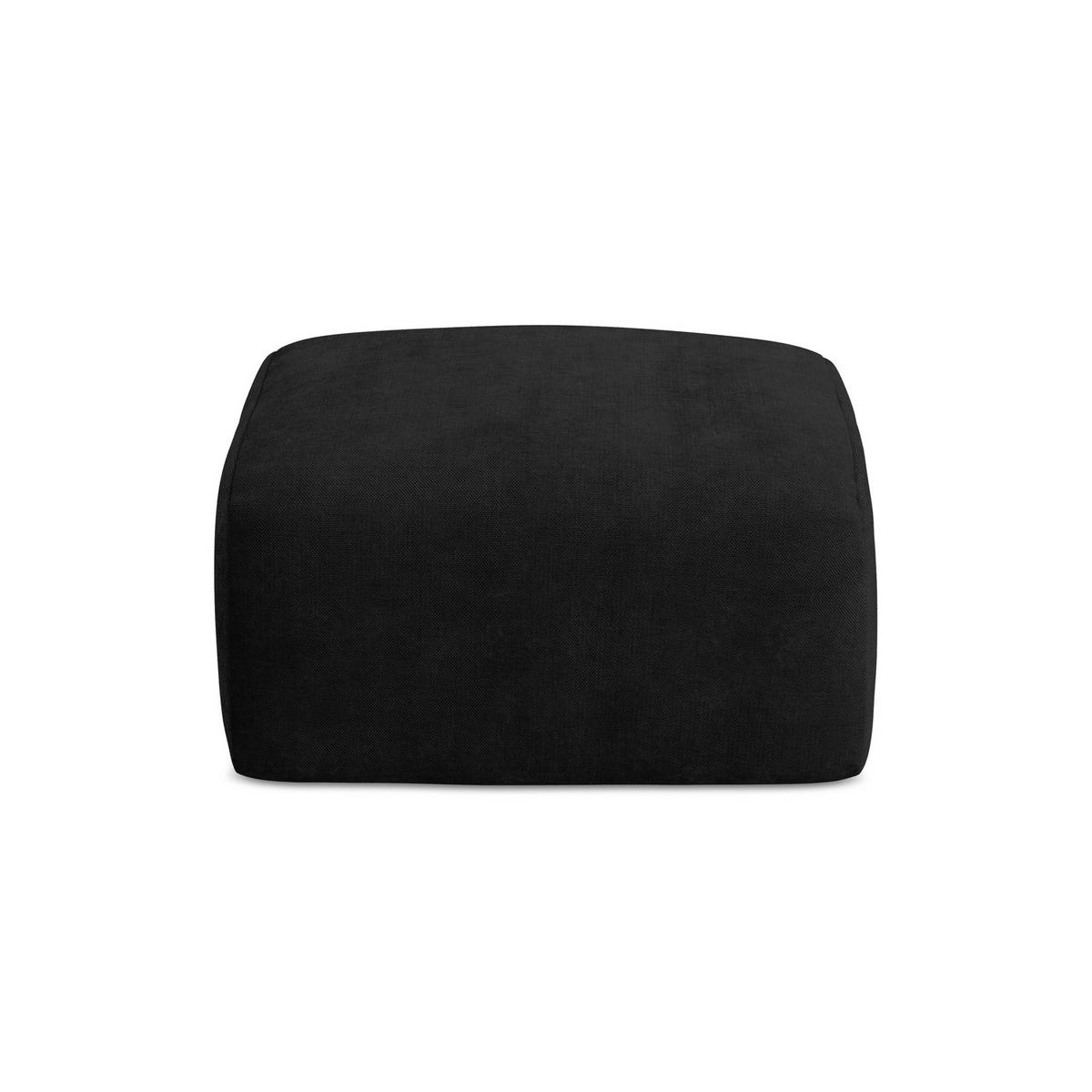 POUF Chenille Stoff Schwarz - Schwarz, Holzwerkstoff/Kunststoff (65/40/65cm) - LaMiaSofa