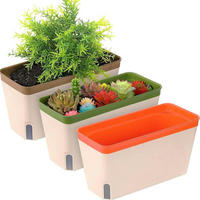 PFLANZTOPF 3-teiliges Set Selbstbewässernd 27 cm Rechteckig Kunststoff - Multicolor, Kunststoff (12/15/27cm)