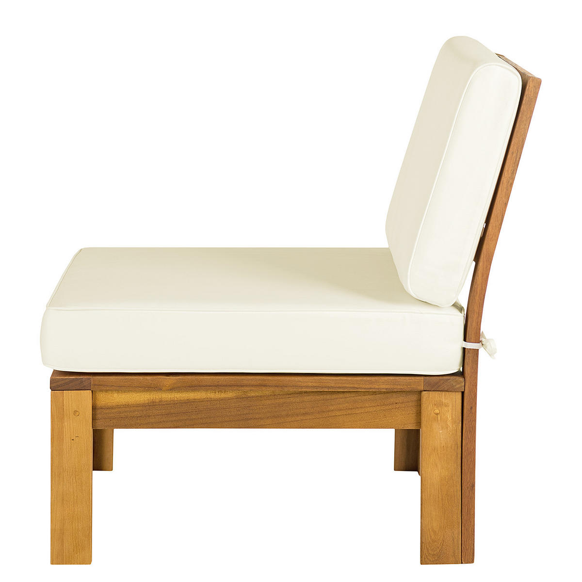 LOUNGESESSEL - Webstoff / Akazie massiv - Weiß, Holz/Textil (60/73/71cm) - home24