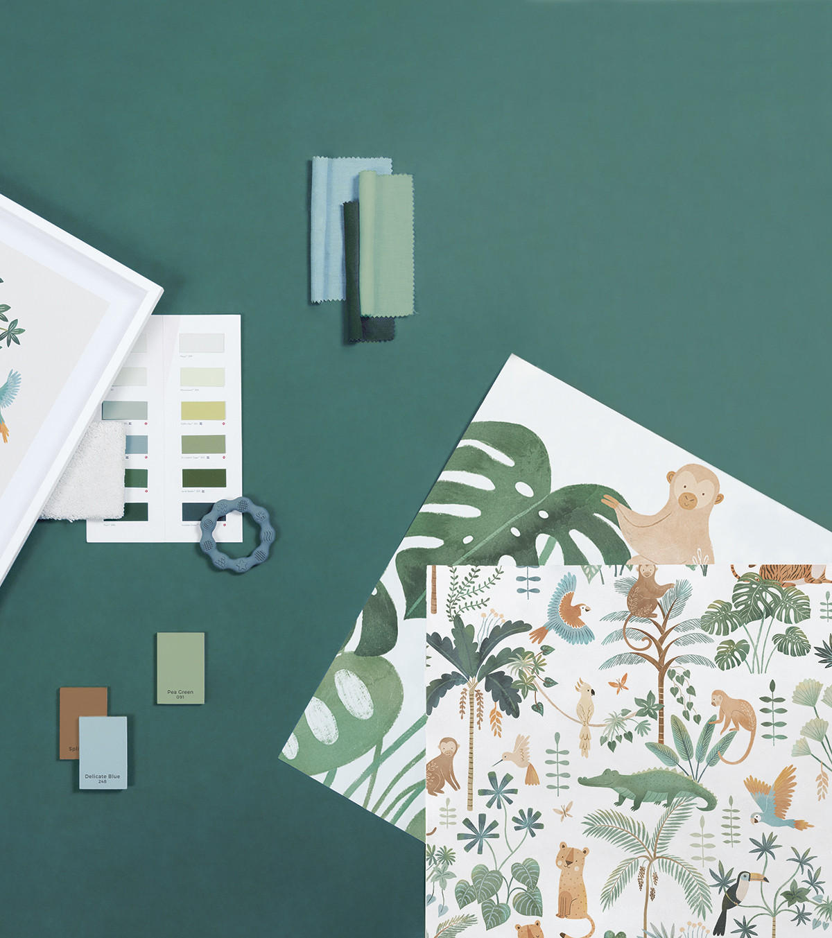 VLIESTAPETE Yatsuni Dschungel Tiere 50 cm x 10 m grün - Orange/Grün, Papier (50/1000cm) - Lilipinso