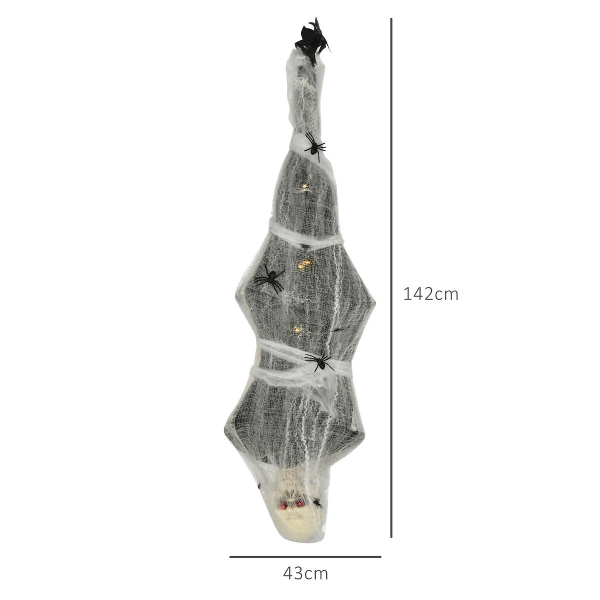 HALLOWEEN HORROR-CLOWN, Grau, Polyester, PE, Stahl - Grau, Kunststoff (21/142/43cm) - HOMCOM