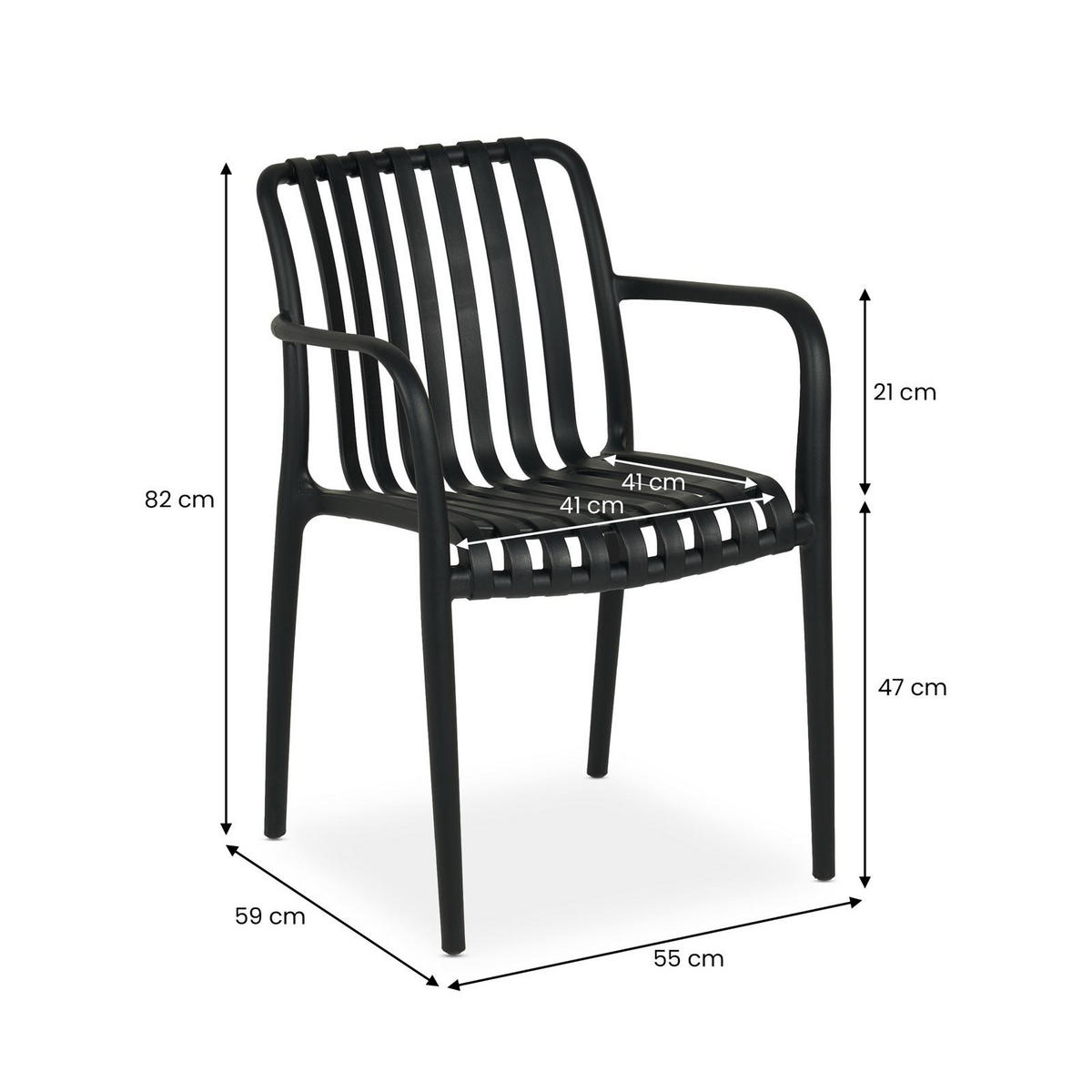 GARTENMÖBEL SET TULIPANO - Schwarz, Metall - IDIMEX