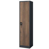 AKTENSCHRANK abschließbar KADO mit Flügeltüren 185x45x40cm Anthrazit-Nussbaum - Anthrazit, Metall (45/185/40cm) - DELUKE