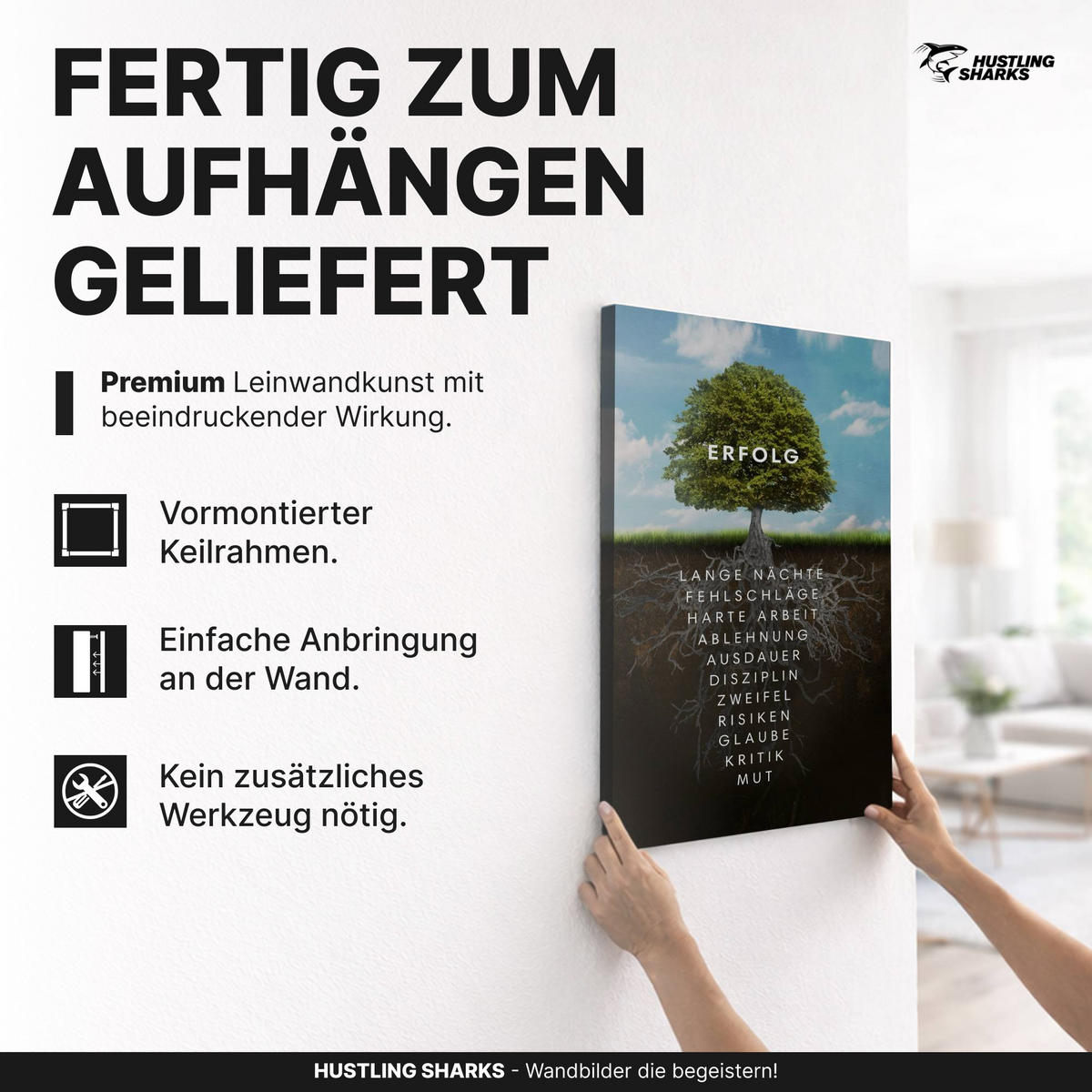 LEINWANDBILD Baum des Erfolges 80x120 cm - Weiß, Papier (80/2cm) - Hustling Sharks