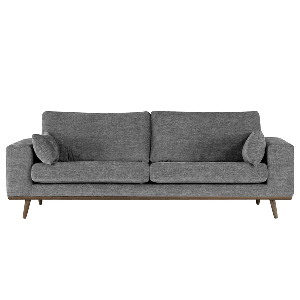 2-SITZER SOFA - Eichefarben/Dunkelgrau, Eichenholz/Textil (197/81/88cm) - home24