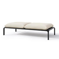 GARTENHOCKER Worcully Beige/Schwarz mit wasserabweisendem Stoff, 150 x 72 cm - Beige, Textil (150/42/72cm) - Selsey