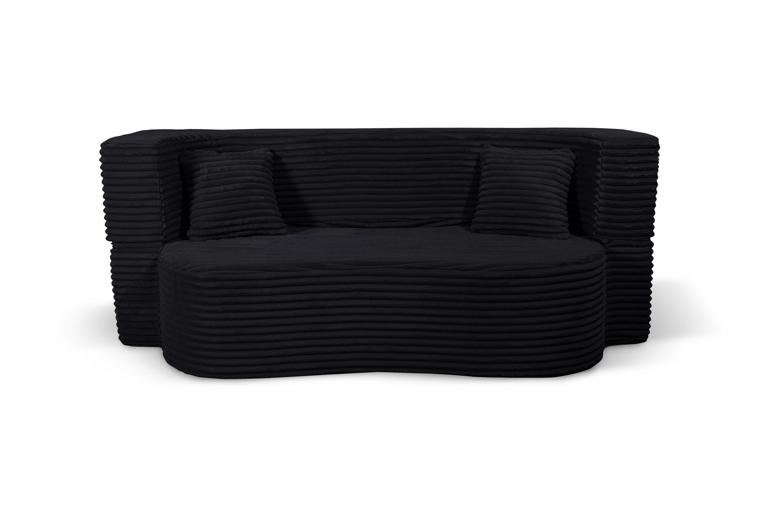 SCHLAFSOFA MYFOAM, Sofa mit Schlaffunktion, Farbe: Grau, Cordstoff - Schwarz, Textil (200/80/72cm) - Storez24