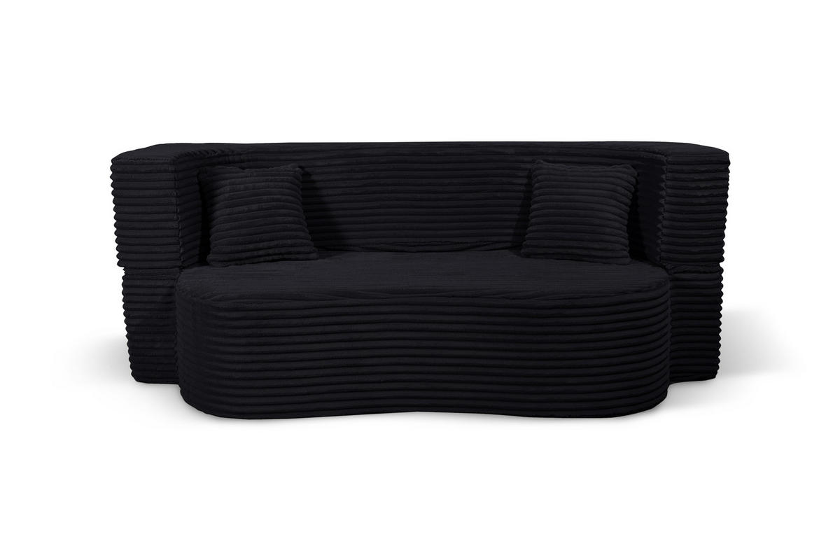 SCHLAFSOFA MYFOAM, Sofa mit Schlaffunktion, Farbe: Grau, Cordstoff - Schwarz, Textil (200/80/72cm) - Storez24