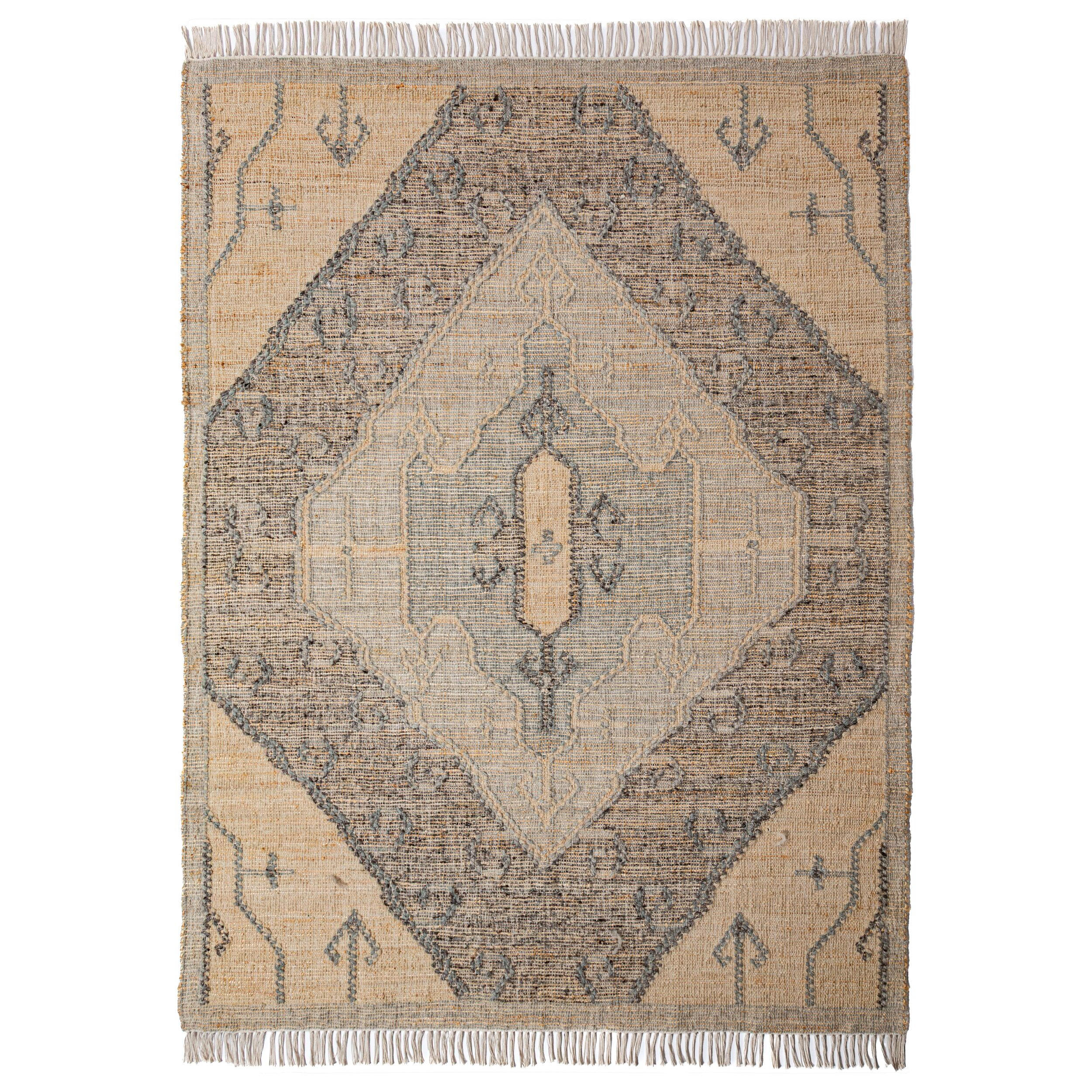 NATURTEPPICH handgewebt BERMEO, im Vintage-Stil, Natur, 160 x 230 cm - Beige, Textil (160/230cm) - KADIMA DESIGN