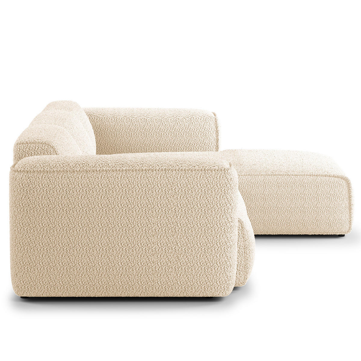 3-SITZER ECKSOFA mit Longchair - Beige/Schwarz, Kunststoff/Textil (251/173cm) - home24