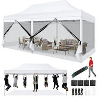 FALTPAVILLON 3x6m Wasserdicht mit 6 Seitenwänden Weiß - Weiß, Textil (300/335/600cm)