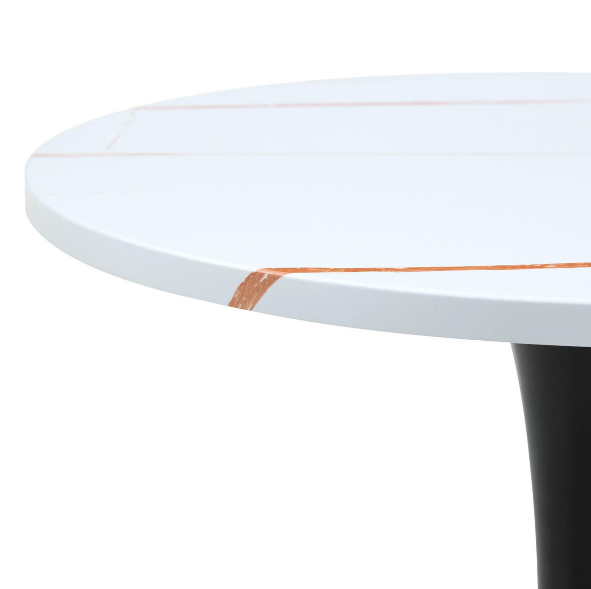 BEISTELLTISCH rund 60/72 cm in Weiß/Schwarz aus MDF und Metall - Weiß, Holzwerkstoff (60/60/72cm) - Flora Grace