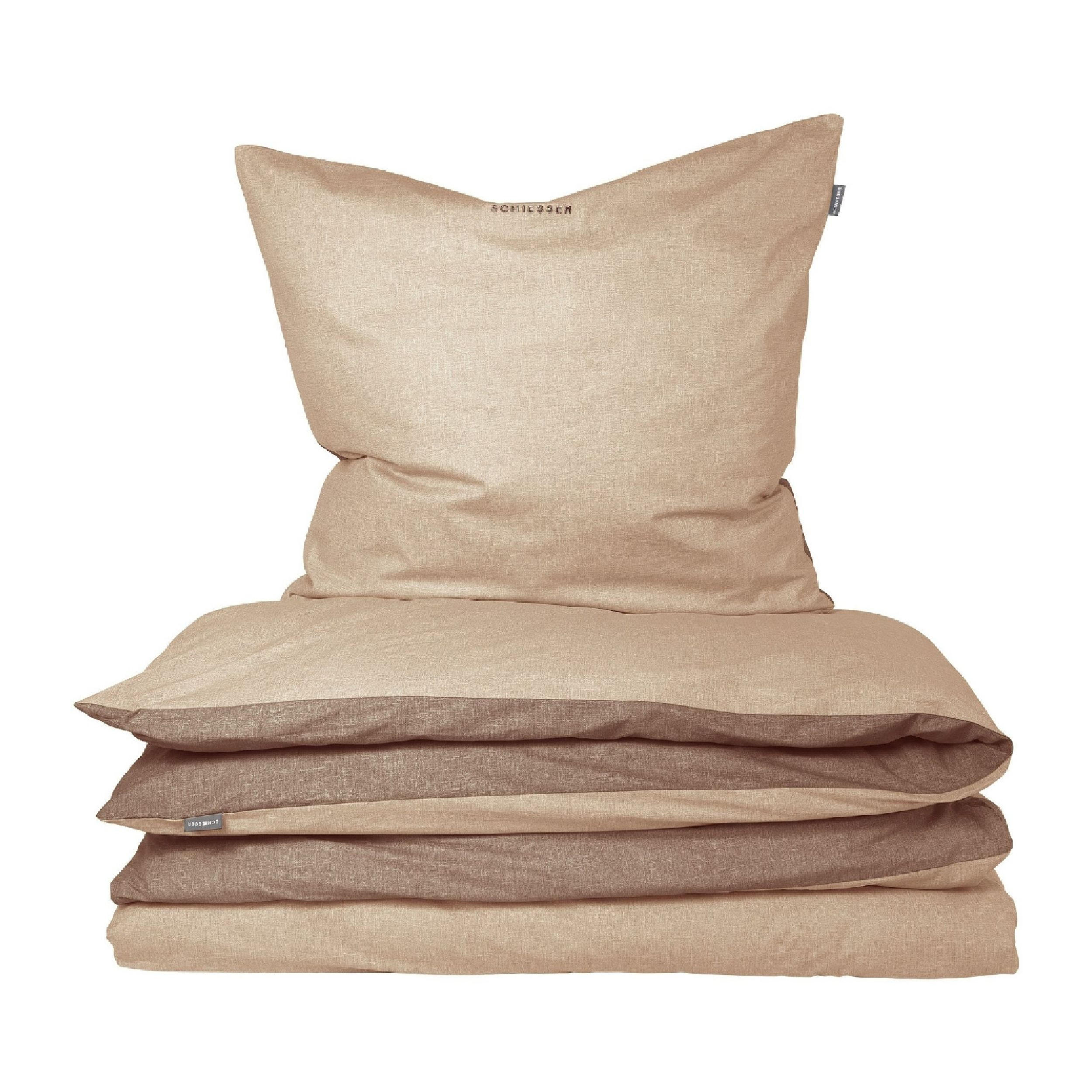 BETTWÄSCHESET Doubleface - Renforcé - 2-teilig - 155 x 220 cm - Sand - Sandfarben, Textil (155/220cm) - SCHIESSER