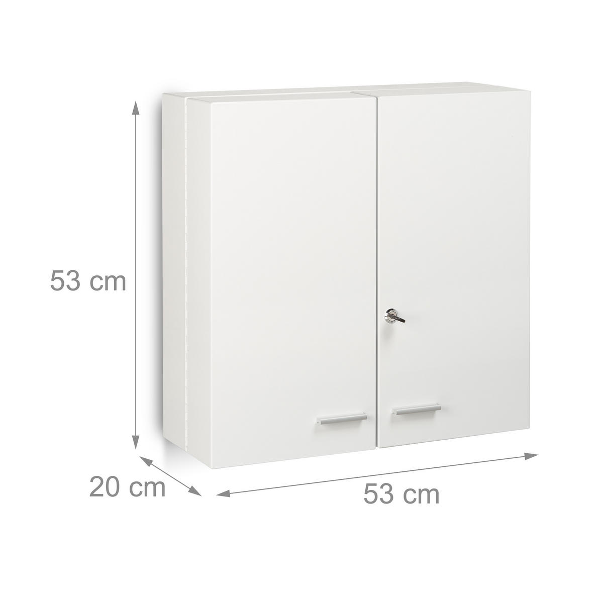 MEDIZINSCHRANK Premium - Weiß, Metall (53/53/20cm) - Relaxdays