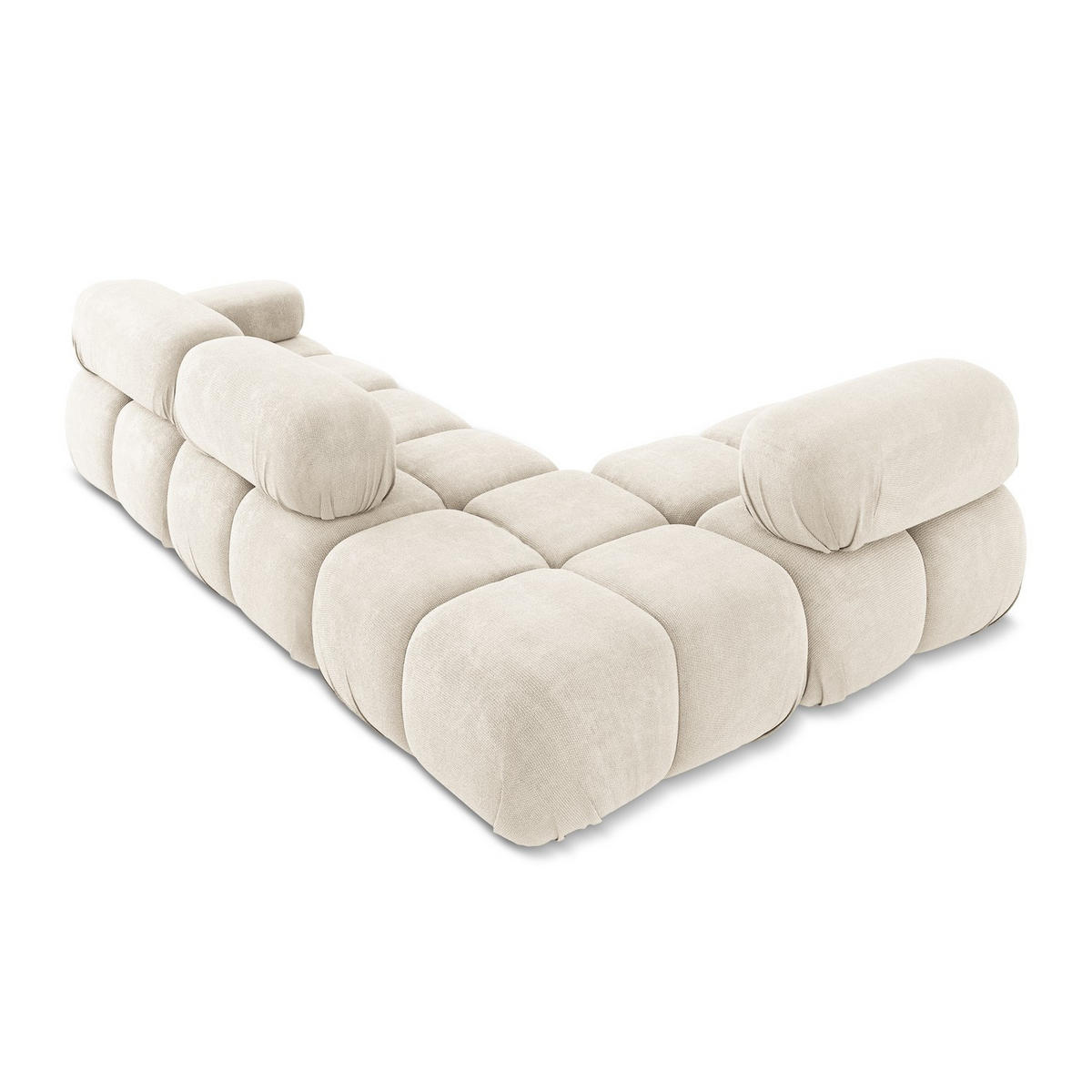 ECKSOFA Links Chenille Stoff Beige - Beige/Creme, Kunststoff/Textil (190/285cm) - LaMiaSofa