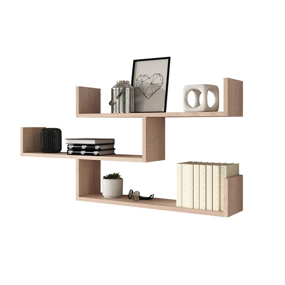 WANDREGAL mit 3 Böden KASSI Sonoma Eiche - Eichefarben, Holzwerkstoff (119/55/18cm) - Selsey