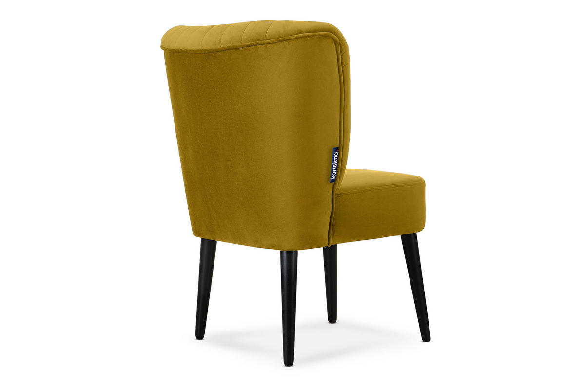 COCKTAILSESSEL DUCO auf hohen Beinen, Gelb/Schwarz - Gelb/Schwarz, Holz/Textil (63/89/65cm) - KONSIMO®
