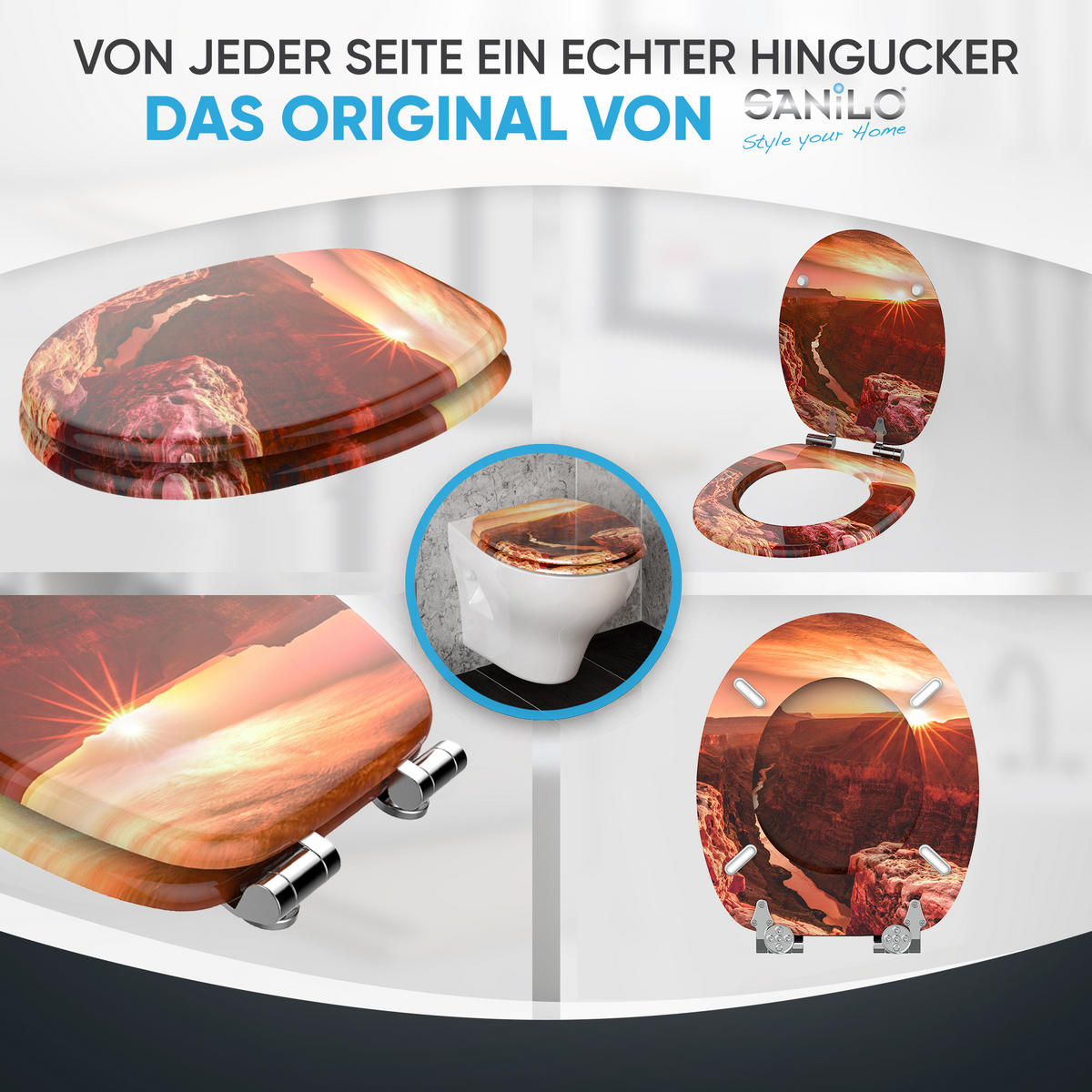 WC-SITZ mit Absenkautomatik Grand Canyon - Orange, Holzwerkstoff (38/6/47cm) - Sanilo