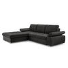 ECKSOFA SANDRO Schwarz Geflochtener Stoff mit Schlaffunktion - Schwarz, Holz (277/201cm) - MASSENO