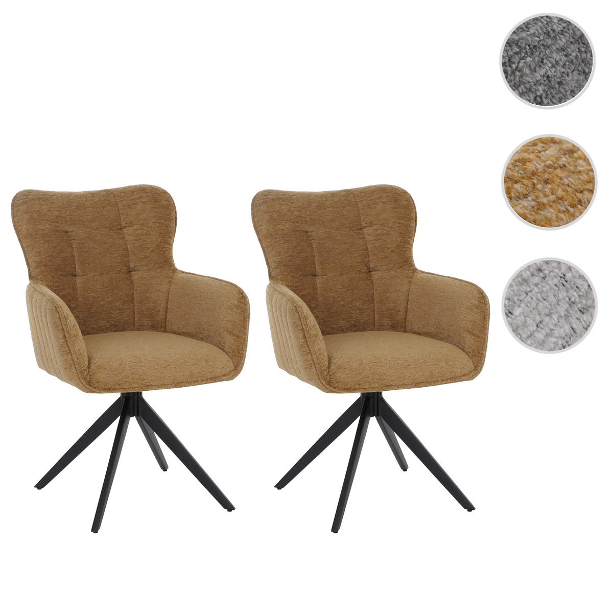 ESSZIMMERSTUHL Senfgelb 6er-Set - Gelb, Textil (63/93/70cm) - MCW