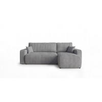ROHOVÁ pohovka PARIS pravá tmavě šedá manšestr Poso 60 - funkce spaní, úložný prostor - antracitová, textil (255/149cm) - Cornero